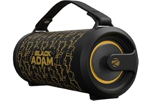 ZEBRONICS DC Black ADAM Edition Rocket 500 Bluetooth 5.0 Portable Speaker 20W RMS, TWS, 10 Hour Backup, Built-in Rechargeable Battery, RGB Lights, Detachable Handle, Wired mic Port & Type C