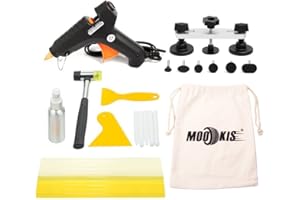 Mookis Bridge Puller Set Car Body Dent Repair Tools, Pops a Dent Paintless Dent Repair Tools Kit with Glue Gun, Hot Glue Sticks, Plastic Scraper and Repair Hammer