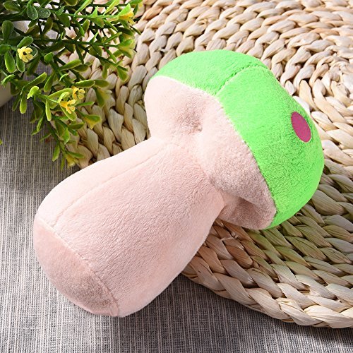 Dog-Plush-Sound-Toy-Puppy-Chew-Toy-Colorful-Plush-Mushroom-Pet-Dog-Bite-Toys-Teether-Squeaker-Squeaky-by-Peckexp-Green