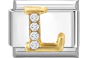 papasgix Italian Charm Bracelet Charms Module Buchstaben A-Z für 9mm Charm Bracelets DIY Italian Style Charms für Damen Italienisches Charm Armband Zubehör Geschenk