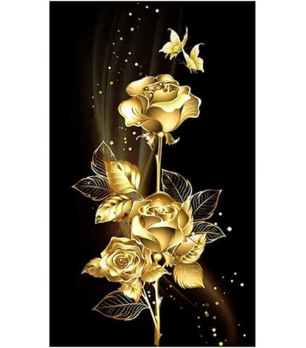 Diamond Painting kit Completo, Rose accanto al recinto,H 5D Completi di Pittura Diamante per Soggiorno Camera da Letto Ufficio Decorazione Della Parete e Dell'ingresso
