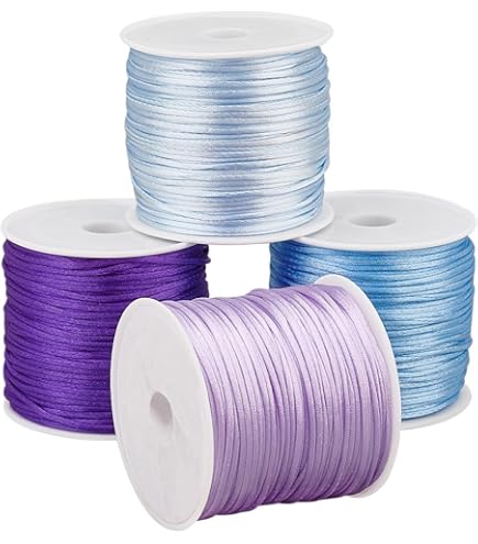 PH PandaHall Kumihimo Kumihimo Nylon koord, 30 kleuren, 2 mm, nylon koord, satijnen lint voor het maken van knopen, armbanden, halskettingen en kralen, 10 m