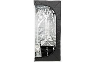 Senua 80 x 80 x 160 600D Mylar Hydroponic Water-Resistant Grow Tent with Observation Window and Removable Floor Tray, Tool Bag for Indoor Plant Seedling, Propagation, Blossom, etc