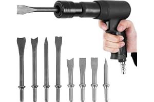 MXBAOHENG Pneumatic Concrete Breaker Air Hammer Air Compressor Chipping Hammer Kit Concrete Chisel Handheld Gas Shovels Demolition Jack Hammer with 9 Chisels/1 Chuck