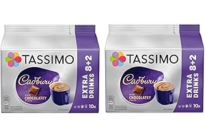 Tassimo Cadbury Hot Chocolate Pods x10 (Pack of 2, Total 20 Capsules)