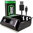 Luikyei Rechargeable Battery Packs for Xbox Series X/S Controllers, 2 X 2650mAh High Capacity Batteries with Charger, 2 in 1 Battery Packs with LED Indicator Charging Accessories for Xbox Series X/S