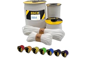EdcX Paracord 4 mm, más de 35+ Colores sólidos (10 m, 15m, 30m, 50m, 100m, 300m) | Ideal para Camping, al Aire Libre | Cuerda 100% Nailon 4mm | Cuerda Tactica 550 Tipo III