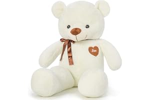 YunNasi Orso Peluche Gigante Orsacchiotto Peluche Grande Pupazzo Giganti Regalo per Bambini e Fidanzate L 80cm Bianca