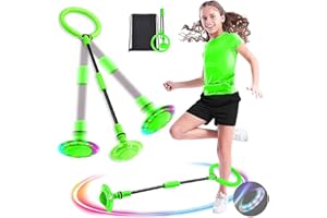 MEISHANG Cheville Skip Ball,Anneau de Saut de Cheville,Pliable Jouet d'Anneau de Saut de Cheville,Coloré Anneau de Saut Clignotant,Flash Saut Anneau Ball,Shine Cheville Skip Ball Dancing Ball Jouet