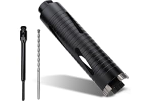 MOXPIFY 48mm x 170mm Long Diamond Core Drill Bit Set with 240mm SDS Plus Shank. To Be Used In Concrete Masonry Brick Block Stone Granite.