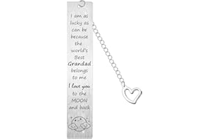 GHLOYZA Grandad Gifts Fathers Day Bookmark Grandad Gift from Grandchildren Birthday Christmas Gifts for Grandpa I Am As Lucky As Can Be Because The World’s Best Grandad Belongs to Me Gifts
