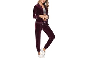 Totatuit Women Long Sleeve Velour Tracksuit Lounge Wear Full Sets Winter Autumn Soft Warm 2 Piece Outfit Ladies Casual Zip Up Coat Top And Drawstring Bottoms