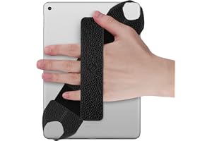 Universell handrem för , Fintie 360 graders svängbart PU-läderhandtag med elastiskt bä , säker bärbar för iPad/iPad Pro och alla 9-10 tums