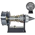 VoOqo Turbofan Engine Model, Aircraft Turbofan Engine Model Kits That Run with Light, USB Power, Electric Structures, Adjustable Speeds Mechanical Science Education Toy Gift Decor for Adult (25CM)