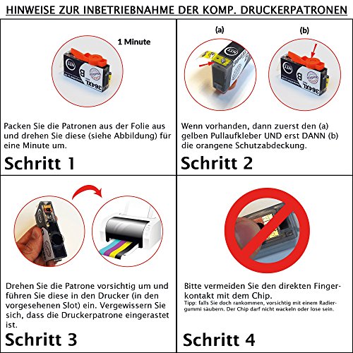 N.T.T.® 5x Tintenpatronen kompatibel zu HP 950 HP 951 XL ( 2 Schwarz, 1 Cyan, 1 Magenta, 1 Yellow ) Multipack kompatibel zu HP OfficeJet Pro 8600, 8610, 8620, 8630, 8640, 8660, 8615, 8625, 8100, 251dw, 271dw Druckerpatronen kompatibel zu HP950 XL HP951 XL - 6