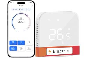 Meross Thermostat Connecté, Thermostat Chauffage Électrique, Thermostats WiFi, 16A, Compatible avec Alexa et Google Home, Commande Vocale et Contrôle à Distance
