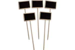 HomeTools.eu® Lot de 6 Panneaux de Plantes en Bois Classique | Serre de Jardin pour Plantes | jardinières | Maison de Campagne | Écrivable 25 cm