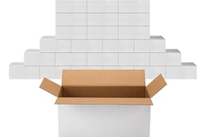 PETAFLOP 25 Stück robuste weiße Versandkartons, ideal für Lagerung und Transport, Maße: 22,9 x 10,2 x 10,2 cm - Ihre perfekte Verpackungslösung