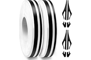 Spurtar Dekoracyjne paski samoprzylepne do samochodów, rowerów, łodzi i majsterkowiczów, 2 rolki, 10 mm x 9,8 m, czarne