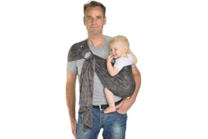 Hoppediz Ring-Sling, Baby-Tragetuch ab Geburt, 100 % schadstoffgeprüfte Baumwolle, Design Chicago