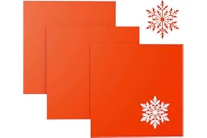 Creatorally Acrílico para Corte Laser, 3 Hojas Acrílicas Colores 3mm, Láminas de Plástico Plexiglás Opacos 30x30 cm, Metacrilato Grabado Láser, Naranja