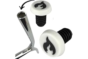 F26 Chilli Pro Scooters Barends Plugs Stunt-Scooter Aluminio Bar Manillar Extremos Cierre Tapones (1 par) Blanco / Flame Logo Negro