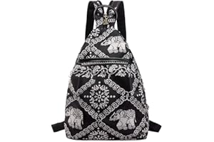 Eshow Womens Backpack Nylon Ladies Rucksack Chest Bag Shoulder Bags Anti-Theft Crossbody Bag for Women Girl’s Multifunctional Fashion Daypack