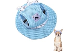 YODOOLTLY Hunde-Sonnenhut, verstellbar, Baseballkappe mit Ohrlöchern, Sommer-Haustier-Visier, Hüte, Outdoor-Sport, Sonnenschutz, Sonnenhaube für kleine Hunde, Welpen, Katzen