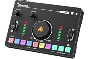 MAONO Streaming Audio Mixer, Audio Interface with Pro-preamp, Bluetooth, Built-in Battery, 48V Phantom Power for Live Streaming, Podcasting, Gaming MaonoCaster AMC2 NEO (MATTE BLACK)