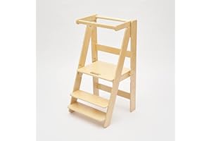 BusyKids Montessori Learning Tower Foldable Toddler Step Stool Kitchen Helper Step Stool for Kids
