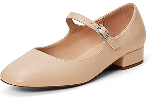 GENSHUO Mary Jane Scarpe da Donna, Ballerine con Punta Quadrata, Comode e Semplici, con Soletta Imbottita, EU 36-42