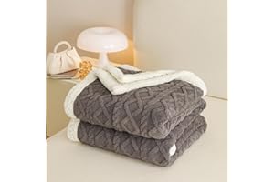 RongRongIN Kuscheldecke 150x200 cm Herbst Winter Flauschig Decke für Bett Sofa Couch – Schwarz Grau, Extra Weich Doppelgesicht Wohndecke Tagesdecke Sofadecke Couchdecke Überwurfdecke Biber Warm