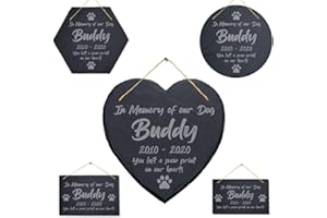 HANDMADE BY STUKK Targhetta per tomba, personalizzabile con incisione di cane da compagnia