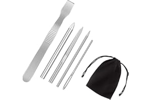 Namvo Paquete de 5 Agujas de Paracord de Acero Inoxidable Bolsa de Tela para Manualidades, Pulseras, Costura, Cordones, Cordones