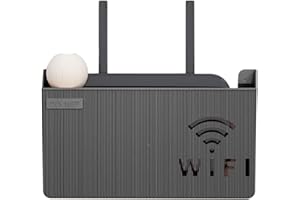 MNBVH Router Aufbewahrungsbox Wand WLAN Router Regal Wandmontage Kabel Organizer Box Wandbehänge TV Kabel Verstecken Box Wandbehang Router Verstecken Regal für Wand Dekorative (Color:Schwarz)