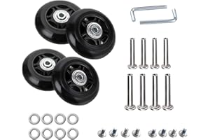 SUPECHUNYI 4 Stk Kofferrollen Ersatzrollen für Koffer Luggage Suitcase Wheels Replacement Ersatz Gepäck Koffer Ersatzräder GummiRollen Räder Ersatz Wheels Rad für Trolleys Koffer Ersatzteile 80mm x 24mm