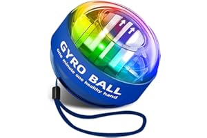 SGZIOO Gyro Ball Wrist Exerciser, Forearm Exerciser with Colourful LED Lights, Auto-Start Wrist Power Gyro Ball for Wrist, Arms, Fingers, Muscles Strengthening and Training
