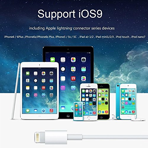 IPhone 6 Cable, AEDILYSÂ® [10-Pack] 3FT 8 Pin Lightning to USB Charging Cable Connector with Authentication Chip Ensures Fast Charging for iPhone 6 6S /6 6S Plus, iPhone 5s/5/5c, iPod mini (White)