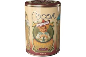 Van Houten Since 1828 Cacao / Poudre De Cacao Idéal Pour Le Chocolat Chaud Conservé Dans Une Boîte De Conserve Décorée De Gravures Art Nouveau - 1 x 500 Grammes