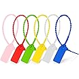 120 Pcs Security Tags Plastic Security Seals Cable Tie Labels, Secure Anti-Tamper Seals Self Locking Zip Ties Pull Tags 250mm Length