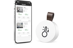 Brifit Termometro Igrometro Bluetooth, Termometro Ambiente Interno, Sensore di monitoraggio della Temperatura termometro, igrometro Digitale per Home Office Custodia Chitarra, Adatto per iOS Android