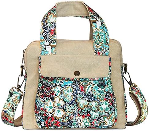 Win8Fong Women's Canvas Retro Bohemian Style Vintage Bosom Printed Chest Bag Shoulder Bag Waist Bag Travel Sports Bag Satchel Backpack (#10_Blue)