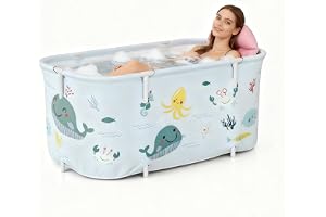SOONHUA Vikbart badkar vuxen bärbar stort spa badkar | Stor 140 x 55 x 50 cm vikbart badkar med flera lager isolering för ino