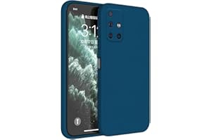 Topme Coque pour Samsung Galaxy A51 4G (6.5" inches) Etui Housse, Protecteur de Peau en Silicone TPU - Bleu Saphir