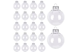FINDIR 20pcs Bolas de Navidad Transparentes 6cm Bola Rellenable Navidad Bolas Acrílicas Transparentes Bolas Decorativas para Decoraciones de Navidad Fiestas Festivales Adornos