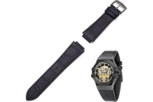 THEAGE 24MM Echtes Leder Uhrenarmband Band Ersatz für MASERATI Herrenuhren R8821108025 R8851108002