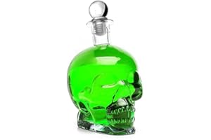 SLKFACTORY SLK GmbH Casavetro Carafe à whisky en forme de tête de mort 750 ml pour fête/bar/vodka/whisky/liqueur/liqueur/liqueur/vin (1 pièce)