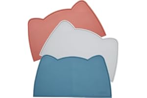 OHMO Alfombras para Comederos Perros y Gatos, Impermeable,(Verde Azulado, 46x25cm), Alfombrilla Silicona de Mascota