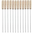GreenUniverse Barbecue Skewers Sticks for Oven, Microwave and Pan, BBQ Skewer, Kabab Sticks Stainless Steel Square 4 mm Sticks, Pack of 12