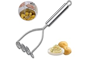 CRRYNUO Kartoffelstampfer Edelstahl Kartoffel Stampfer, Hochleistungs-Metall-Kartoffel-Reicer mit Spiegelpolitur,Küchenstampfer Spülmaschinenfest für Kartoffel, Obstsäfte, Gemüsebrei, Püree